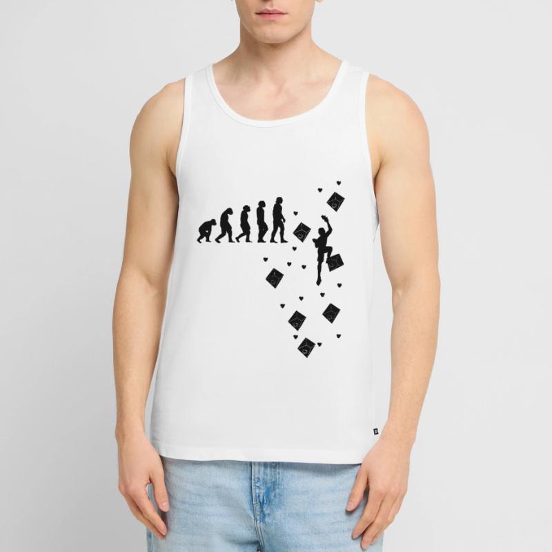 Klettern Bouldern Bergsteigen Evolution Kletterer Männer Premium Bio Tank Top
