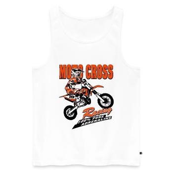 Children's motocross - KIDS MX - Men's Premium Organic Tank Top - white - Front - AI Model Male 178 light (178cm)