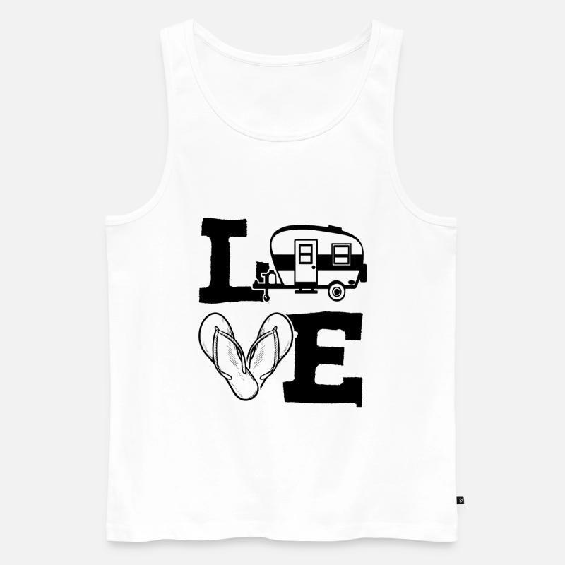 Ich Liebe Camping Camp - Männer Premium Bio Tank Top - Weiß