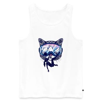 Climbing Mountaineering Cats Climber Women - Men's Premium Organic Tank Top - white - Front - Michal (187cm)