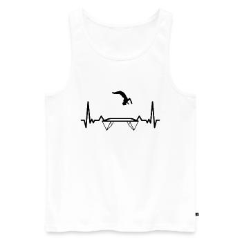 Trampoline Fitness Entraînement RYTHME CARDIAQUE TRAMPOLINE - Débardeur bio Premium Homme - blanc - Devant - Michal (187cm)