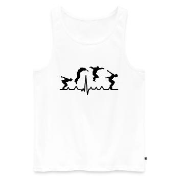 Parcours d'obstacles Parkour Heartbeat Parkour Runner - Débardeur bio Premium Homme - blanc - Devant - AI Model Male 178 light (178cm)