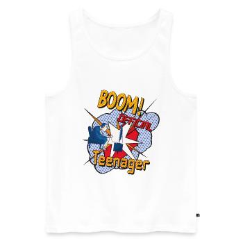 Gamer PC game gaming gambleteen teen 12 years old - Men's Premium Organic Tank Top - white - Front - AI Model Male 178 light (178cm)