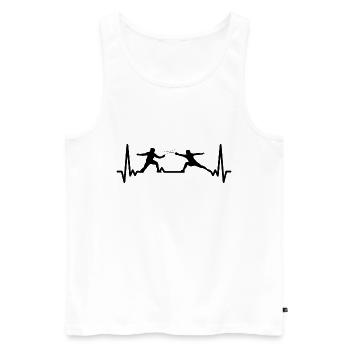 Cadeau d’escrime cardiogramme pour jeu d’escrimeur - Débardeur bio Premium Homme - blanc - Devant - Michal (187cm)