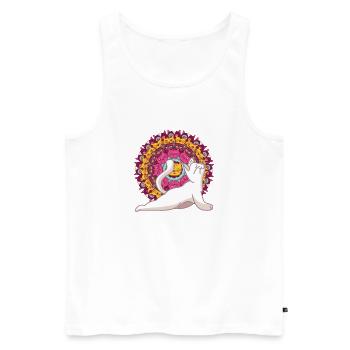 Yoga Chakra Mandala Meditation Yoga Katze Pilates - Männer Premium Bio Tank Top - Weiß - Vorne - AI Model Male 178 light (178cm)