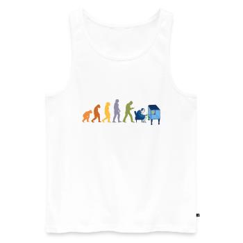 Aquarium Fische Aquarien Aquaristik Evolution - Männer Premium Bio Tank Top - Weiß - Vorne - AI Model Male 178 light (178cm)