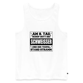 GOTT SCHUF DEN SCHWEISSER schweissen Baustellen - Männer Premium Bio Tank Top - Weiß - Vorne - AI Model Male 178 light (178cm)