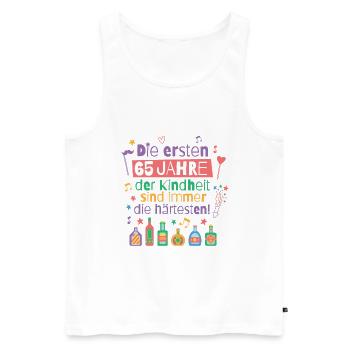 Die ersten 65 Jahre Kindheit Geburtstag Spruch - Männer Premium Bio Tank Top - Weiß - Vorne - Michal (187cm)