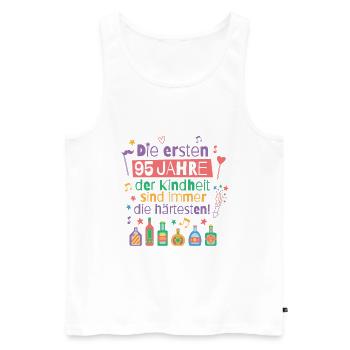 Die ersten 95 Jahre Kindheit Geburtstag Spruch - Männer Premium Bio Tank Top - Weiß - Vorne - Michal (187cm)