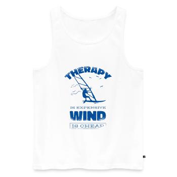 Windsurfing Sail Surf Boards Windsurfing Sayings - Men's Premium Organic Tank Top - white - Front - AI Model Male 178 light (178cm)