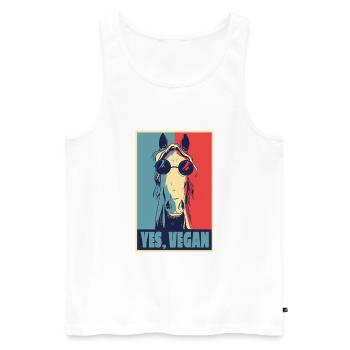 Pferd Reiten Pferde Vegan Pferd Reiter Veganer - Männer Premium Bio Tank Top - Weiß - Vorne - Michal (187cm)