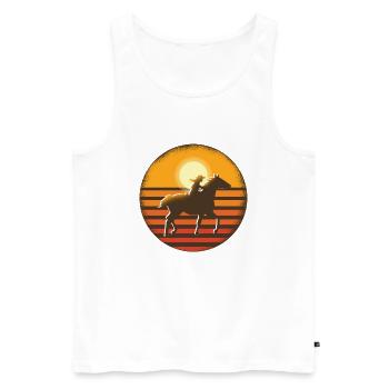 Western Riding Women Horses Girls Horse Western - Men's Premium Organic Tank Top - white - Front - AI Model Male 178 light (178cm)