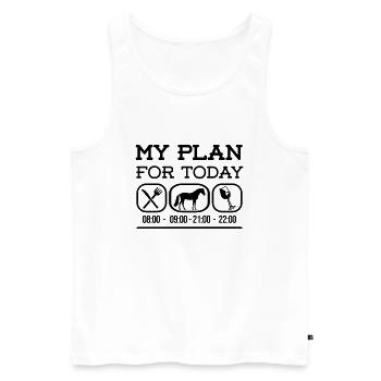 My plan for today Horse Wine Horse Riding - Men's Premium Organic Tank Top - white - Front - Michal (187cm)