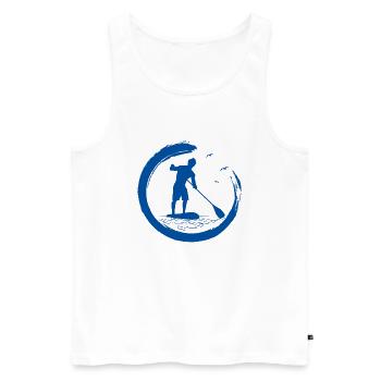 SUP paddleboarding Stand Up Paddle Herren supboard - Männer Premium Bio Tank Top - Weiß - Vorne - AI Model Male 178 light (178cm)