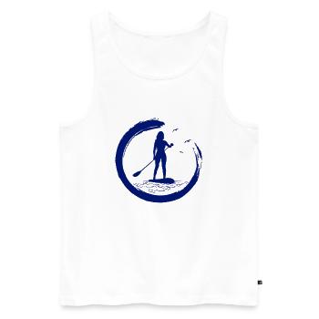 SUP paddleboarding Stand Up Paddle Damen supboard - Männer Premium Bio Tank Top - Weiß - Vorne - AI Model Male 178 light (178cm)