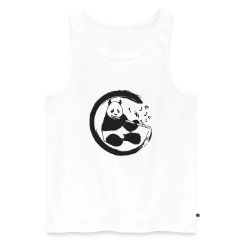 Flûtes Flûtes Musicien Panda Flûte Flûte Flûte Transverse - Débardeur bio Premium Homme - blanc - Devant - AI Model Male 178 light (178cm)