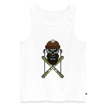 Ski skiing Skiing Skiing Skull Skier - Débardeur bio Premium Homme - blanc - Devant - AI Model Male 178 light (178cm)