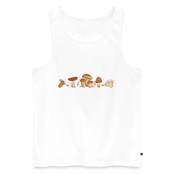 Champignons Race cueilleur de champignons Producteur de champignons - Débardeur bio Premium Homme - blanc - Devant - Michal (187cm)