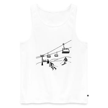 Ski Remontées mécaniques Ski Ski Skis - Débardeur bio Premium Homme - blanc - Devant - AI Model Male 178 light (178cm)
