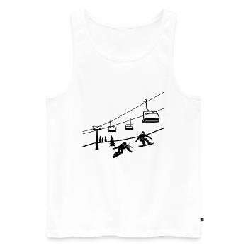 Snowboard Snowboarding Ski Lift Snowboarder - Men's Premium Organic Tank Top - white - Front - AI Model Male 178 light (178cm)
