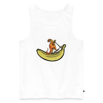 Scooter Dinosaur Skater Ramp Scooter - Men's Premium Organic Tank Top - white - Front - AI Model Male 178 light (178cm)