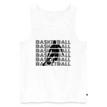 Joueur de basket-ball joueur de basket-ball jeu de basket-ball - Débardeur bio Premium Homme - blanc - Devant - Michal (187cm)