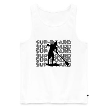 SUP paddle paddle Stand Up Paddle Hommes - Débardeur bio Premium Homme - blanc - Devant - AI Model Male 178 light (178cm)