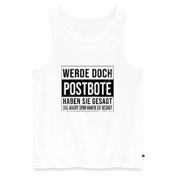 Postboten Geburtstag Arbeit witzige Postbote - Männer Premium Bio Tank Top - Weiß - Vorne - Michal (187cm)