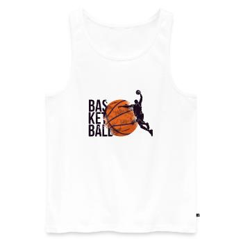 Basketteur Basketteur Basketteur Ballons de Basket-ball - Débardeur bio Premium Homme - blanc - Devant - AI Model Male 178 light (178cm)