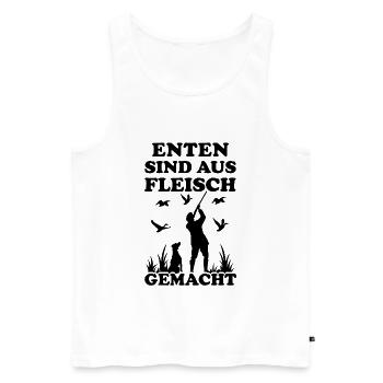 Jäger Vogeljäger Wild-Gänse Enten-Jagd Entenjäger - Männer Premium Bio Tank Top - Weiß - Vorne - Michal (187cm)
