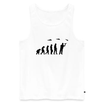 Papier-Flugzeug Piloten Mathe-Lehrer Evolution - Männer Premium Bio Tank Top - Weiß - Vorne - AI Model Male 178 light (178cm)