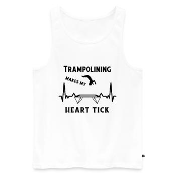 Trampoline Fitness Gymnaste Entraînement Heartbeat - Débardeur bio Premium Homme - blanc - Devant - Michal (187cm)