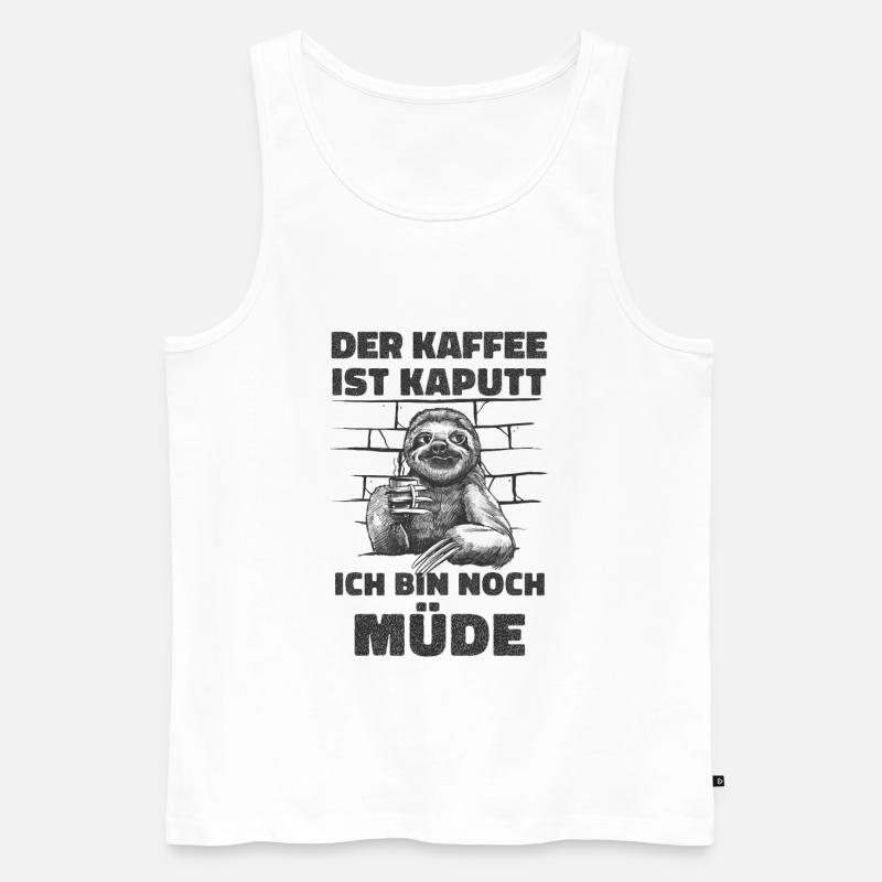 Kaffeetrinker Morgenmuffel Kaffeeliebhaber - Männer Premium Bio Tank Top - Weiß