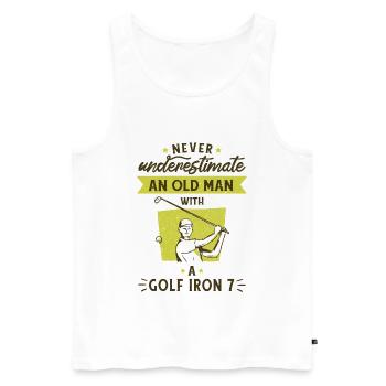 Golf game Golfer Golf ball funny sayings - Men's Premium Organic Tank Top - white - Front - AI Model Male 178 light (178cm)