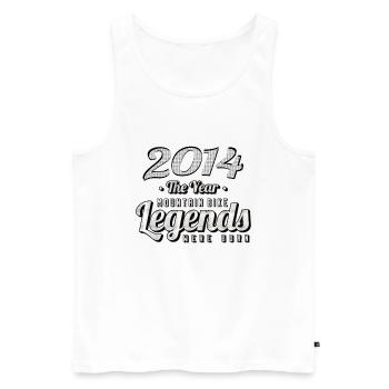 VTT-Mountainbiker 2014 Vintage Anniversaire VTT - Débardeur bio Premium Homme - blanc - Devant - Michal (187cm)