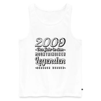 MTB-Mountainbiker 2009 Jahrgang Geburtstag MTB - Männer Premium Bio Tank Top - Weiß - Vorne - Michal (187cm)