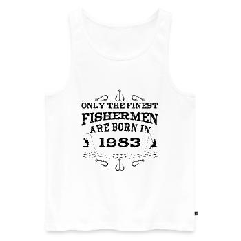 Pêcheur né en 1983 anniversaire - Débardeur bio Premium Homme - blanc - Devant - AI Model Male 178 light (178cm)