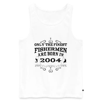 Angler born 2004 birthday - Men's Premium Organic Tank Top - white - Front - AI Model Male 178 light (178cm)