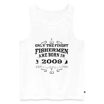 Pêcheur né en 2009 anniversaire - Débardeur bio Premium Homme - blanc - Devant - Michal (187cm)