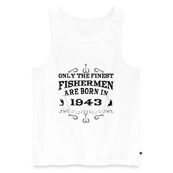 Angler Jahrgang 1943 Geburtstag geboren - Männer Premium Bio Tank Top - Weiß - Vorne - Michal (187cm)