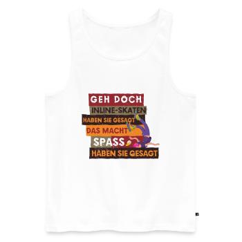 Inline-Skating Rollerskates Inline-Skater - Männer Premium Bio Tank Top - Weiß - Vorne - Michal (187cm)