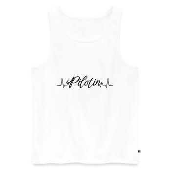 Flugzeug Herzschlag Pilotin - Männer Premium Bio Tank Top - Weiß - Vorne - AI Model Male 178 light (178cm)
