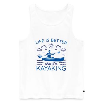 KAYAKS CANOE RAFTING PADDLE BOAT Kayaking KAYAKING KAYAK - Men's Premium Organic Tank Top - white - Front - Michal (187cm)