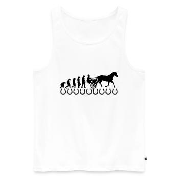 Harnais de chevaux de trot Chevaux de sport équestre - Débardeur bio Premium Homme - blanc - Devant - AI Model Male 178 light (178cm)