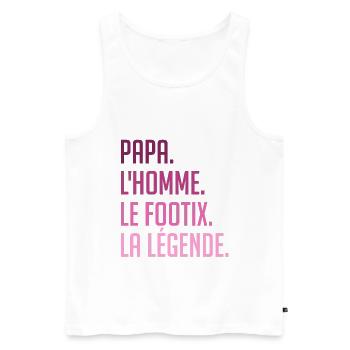 Papa l' Homme le mythe la légende. - Débardeur bio Premium Homme - blanc - Devant - AI Model Male 178 light (178cm)