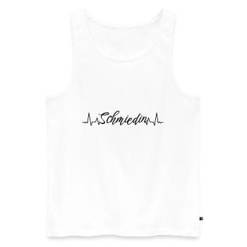 Schmied Herzschlag Handwerker Schmiedin - Männer Premium Bio Tank Top - Weiß - Vorne - Michal (187cm)