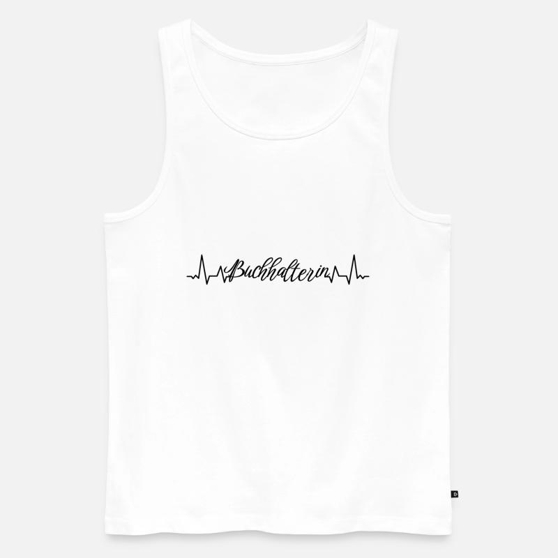Buchhaltung Herzschlag Buchhalterin - Männer Premium Bio Tank Top - Weiß