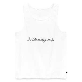 Schornsteinfeger Herzschlag Schornsteinfegerin - Männer Premium Bio Tank Top - Weiß - Vorne - Michal (187cm)