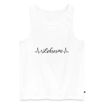 Schule Herzschlag Lehrerin - Männer Premium Bio Tank Top - Weiß - Vorne - Michal (187cm)