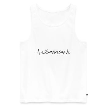 Bauern Herzschlag Landwirtin - Männer Premium Bio Tank Top - Weiß - Vorne - Michal (187cm)